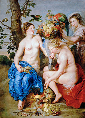 Ceres with Two Nymphs, c.1624 | Rubens | Gemälde Reproduktion