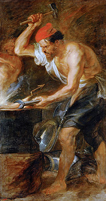 Vulcan Forging the Lightning of Jupiter, c.1636/38 | Rubens | Gemälde Reproduktion
