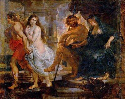 Orpheus und Eurydike mit Pluto und Proserpina, c.1636/38 von Rubens | Gemälde-Reproduktion