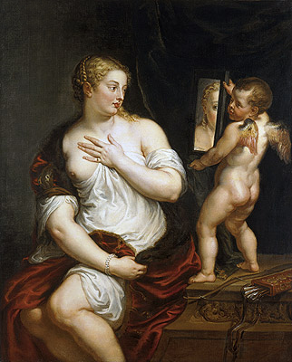 Venus und Amor (nach Tizian), c.1606/11 von Rubens | Gemälde-Reproduktion