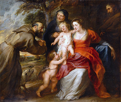 The Holy Family with Saints Francis and Anne and the Infant Saint John the Baptist, c.1630/35 | Rubens | Painting Reproduction