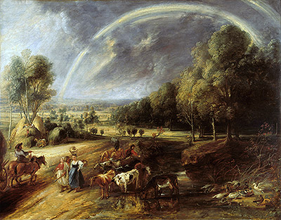 Landscape with Rainbow, c.1636 | Rubens | Gemälde Reproduktion