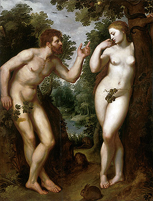 Adam and Eve, c.1599 | Rubens | Gemälde Reproduktion