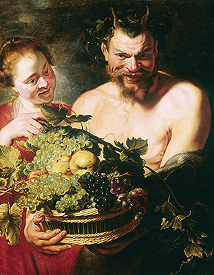 Faun and Nymph, c.1620 | Rubens | Gemälde Reproduktion