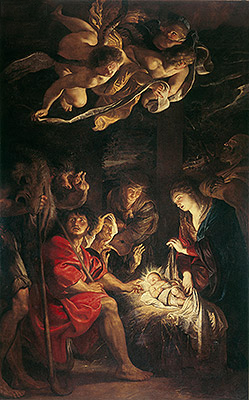 Adoration of the Shepherds, 1608 | Rubens | Gemälde Reproduktion