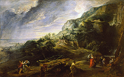 Landschaft mit Odysseus und Nausikaa | Rubens | Gemälde Reproduktion