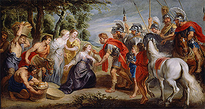 David Meeting Abigail, c.1620 | Rubens | Gemälde Reproduktion