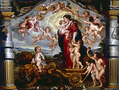 The Triumph of Divine Love, c.1625 | Rubens | Gemälde Reproduktion