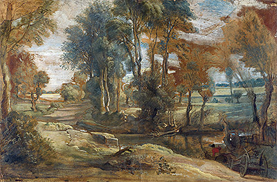 A Wagon fording a Stream, c.1625/40 | Rubens | Painting Reproduction