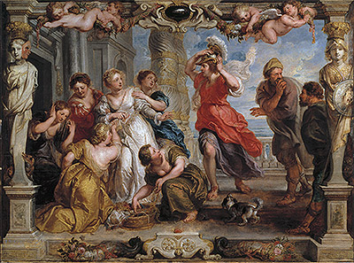 Achilles unter den Töchtern des Lykomedes von Odysseus entdeckt, c.1625/30 | Rubens