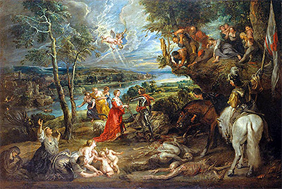 Landscape with St George and the Dragon, 1635 | Rubens | Gemälde Reproduktion