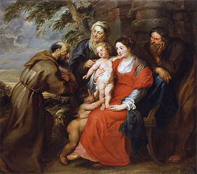 The Holy Family with Saint Francis, c.1630 | Rubens | Painting Reproduction