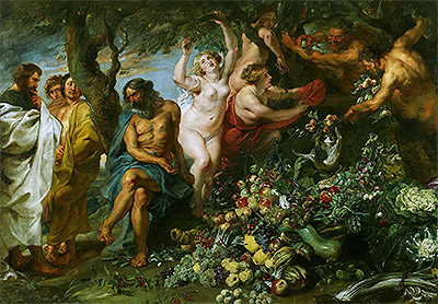 Pythagoras Advocating Vegetarianism, c.1618/30 by Rubens | Painting Reproduction