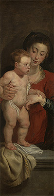 Virgin and Child (Left Panel of Christ in the Straw), c.1618 | Rubens | Gemälde Reproduktion