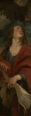 John the Evangelist (Right Panel of Christ in the Straw), c.1618 | Rubens | Gemälde Reproduktion