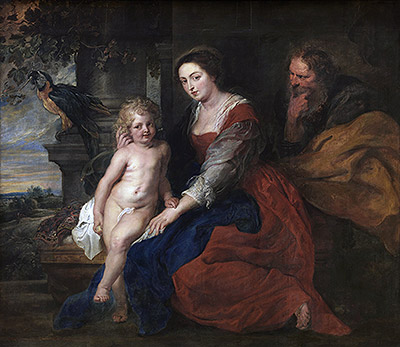 Holy Family with Parrot, c.1614 | Rubens | Gemälde Reproduktion