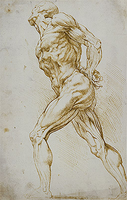 Anatomical Study (A Nude Striding to the Right) | Rubens | Painting Reproduction