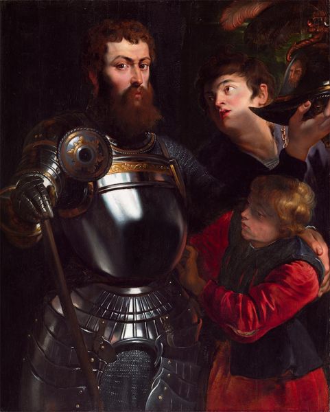 Warrior With Two Pages | Rubens | Painting Reproduction