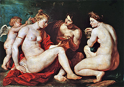 Venus, Cupid, Bacchus and Ceres, c.1613 by Rubens | Painting Reproduction