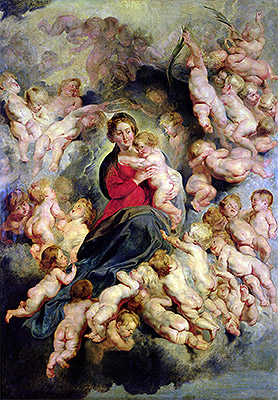 The Virgin and Child Surrounded by the Holy Innocents (The Virgin with Angels), 1618 | Rubens | Painting Reproduction