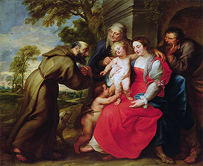 Holy Family with St. Francis, c.1625 | Rubens | Painting Reproduction