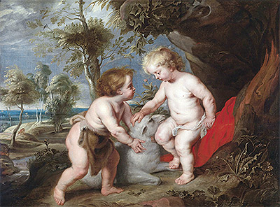 The Christ Child and the Infant John the Baptist, undated | Rubens | Painting Reproduction