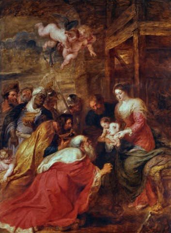 Anbetung der Könige, c.1633/34 | Rubens | Gemälde Reproduktion