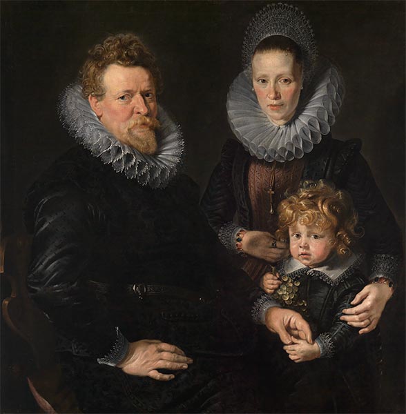 Portrait of Brussels Goldsmith Robert Staes, His Wife Anna and Their Son Albert, c.1610/11 | Rubens | Painting Reproduction
