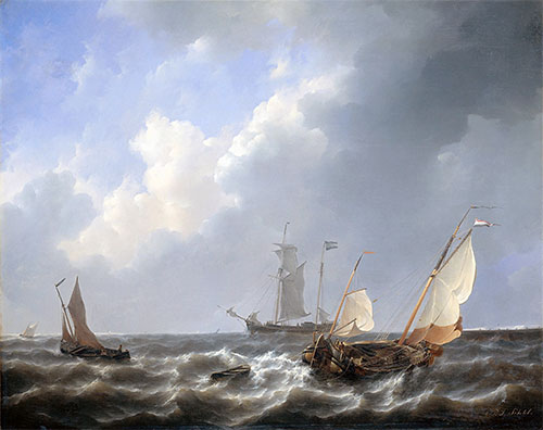 Seascape from the Zeeland Waters, near the Island of Schouwen, c.1825/27 | Petrus Schotel | Painting Reproduction