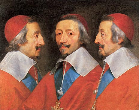 Triple Portrait of Cardinal Richelieu, 1642 | Philippe de Champaigne | Painting Reproduction