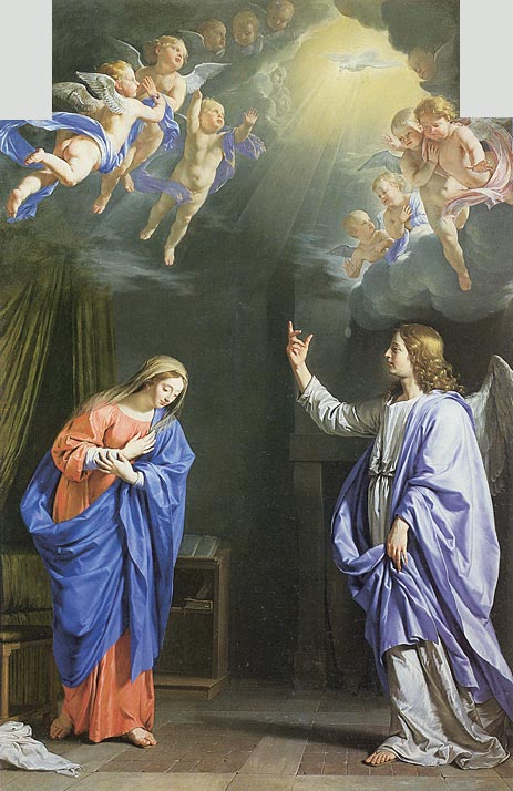 Die Ankündigung, c.1648 | Philippe de Champaigne | Gemälde Reproduktion