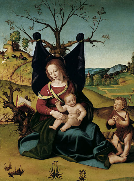 Maria mit dem Kind und dem Johannesknaben, c.1505/10 | Piero di Cosimo | Gemälde Reproduktion