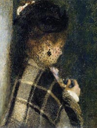 Young Woman with a Veil, c.1875/77 von Renoir | Gemälde-Reproduktion