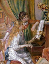 Young Girls at the Piano, 1892 by Renoir | Painting Reproduction