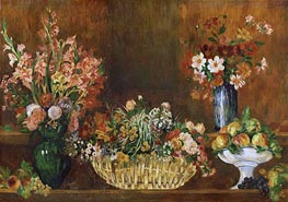 Still Life with Flowers and Fruit, c.1890 by Renoir | Painting Reproduction