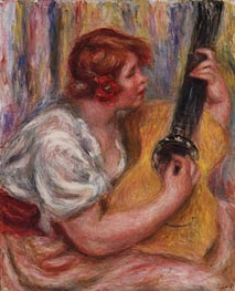 Woman with a Guitar, c.1918 by Renoir | Painting Reproduction