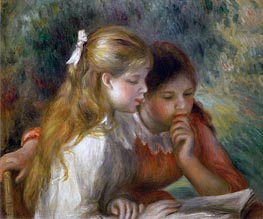 The Reading, c.1890/95 von Renoir | Gemälde-Reproduktion