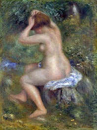 A Bather, c.1885/90 by Renoir | Painting Reproduction