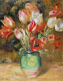 Tulips in a Vase | Renoir | Painting Reproduction
