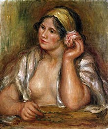 Gabrielle with Green Necklace | Renoir | Gemälde Reproduktion