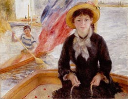 Woman in Boat with Canoeist | Renoir | Painting Reproduction
