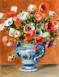 Vase with Anemones, 1890 by Renoir | Painting Reproduction