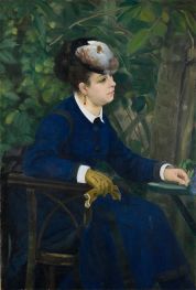 Woman in a Garden (Woman with a Seagull Hat), 1868 by Renoir | Painting Reproduction
