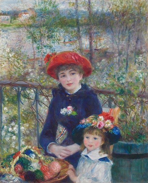 Zwei Schwestern (auf der Terrasse), 1881 | Renoir | Gemälde Reproduktion