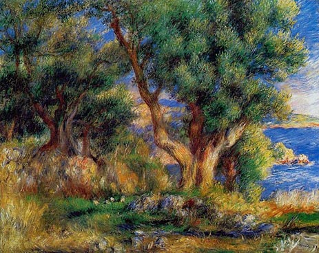 Landscape on the Coast, near Menton | Renoir | Painting Reproduction