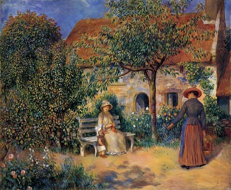 Gartenszene in der Bretagne, 1886 | Renoir | Gemälde Reproduktion