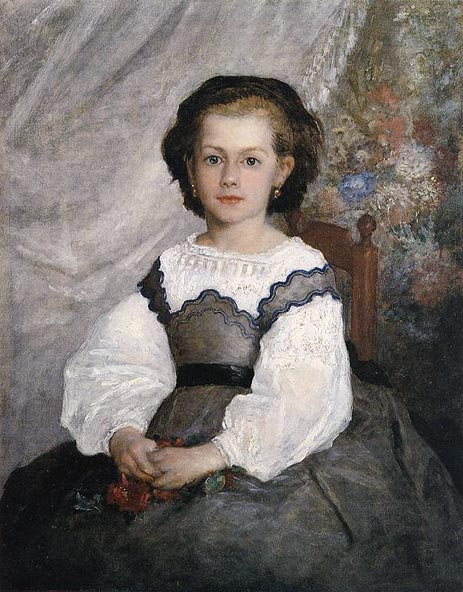 Mademoiselle Romaine Lacaux, 1864 by Renoir | Painting Reproduction