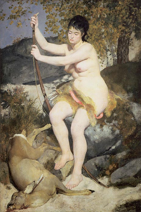 Diana the Huntress, 1867 by Renoir | Painting Reproduction