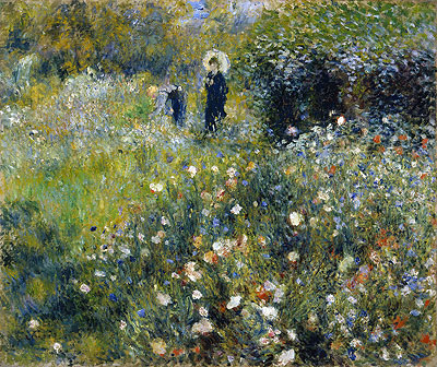 Woman with a Parasol in a Garden, 1875 | Renoir | Painting Reproduction