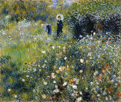 Frau mit Sonnenschirm in einem Garten | Renoir | Gemälde Reproduktion